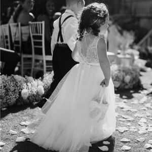 2Bunnies Peony Lace Back A-Line Straight Tutu Tulle Dress